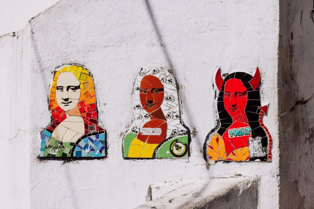 mosaic art on wall in rio de janeiro
