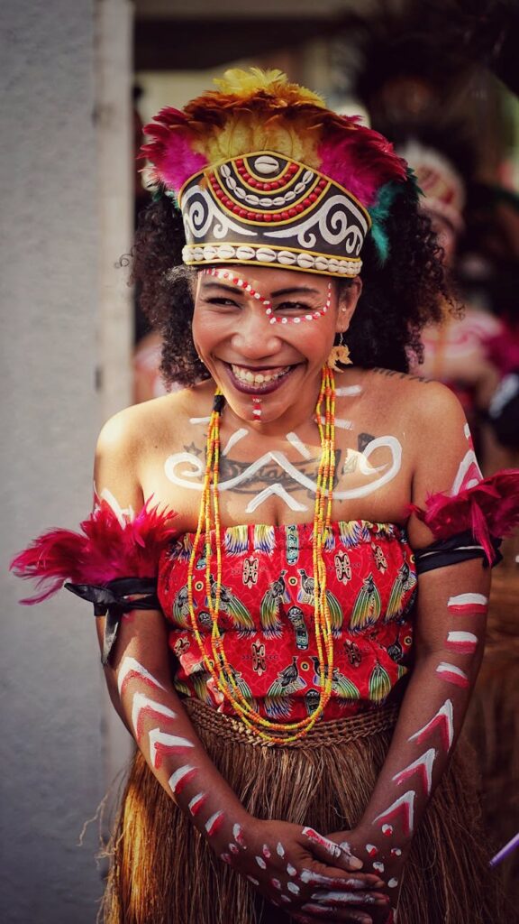 joyful celebration in traditional attire